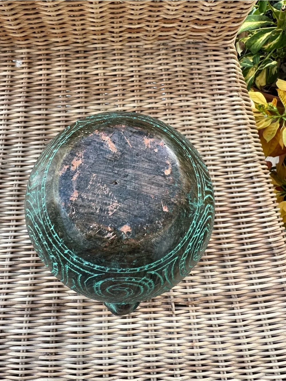 Vintage Marajoara Pottery Face Vase Brazil Amazonian Tribal Carved Geometric